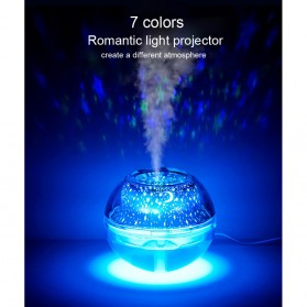 (MAINANKYU) Air Humidifier Aromatherapy Oil Diffuser LED Night Projection Lamp 500ml - HUMI H99 - White