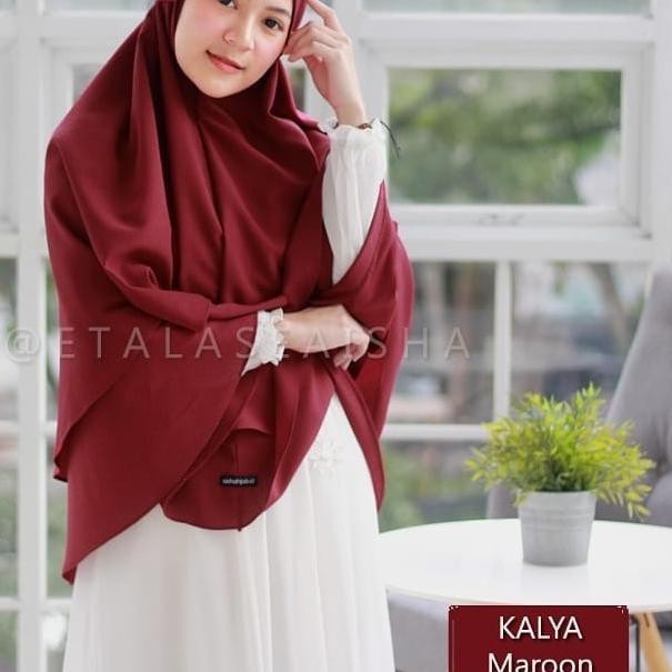 [ Terbaru ] GWE Hijab Khimar Syari Kayla Non Pet  2 Layer Jumbo 