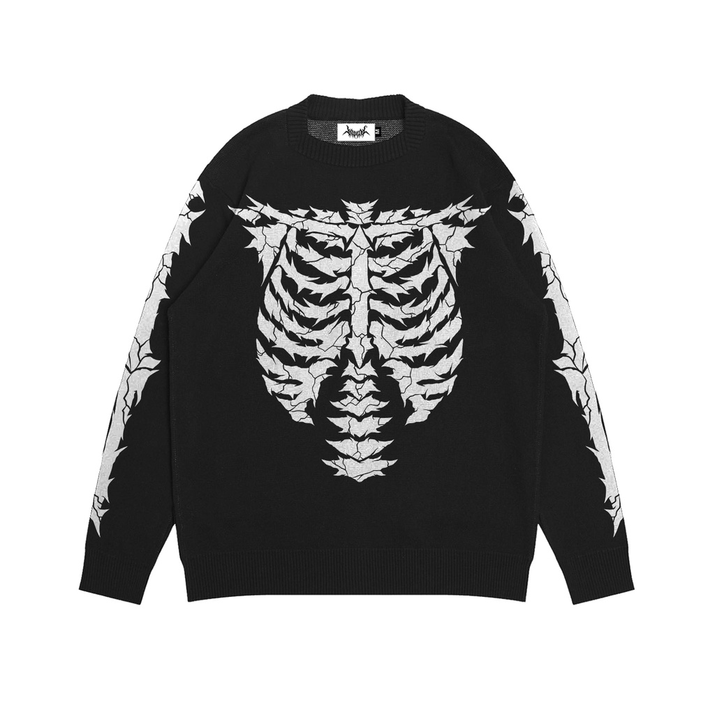 KNITWEAR OVERSIZE | SKELETONS | BLACK | YIKESALLDAY (50PCSONLY)