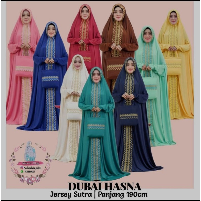 MUKENA DUBAI RENDA HASNA LENGAN CANTIK MURAH ELEGAN
