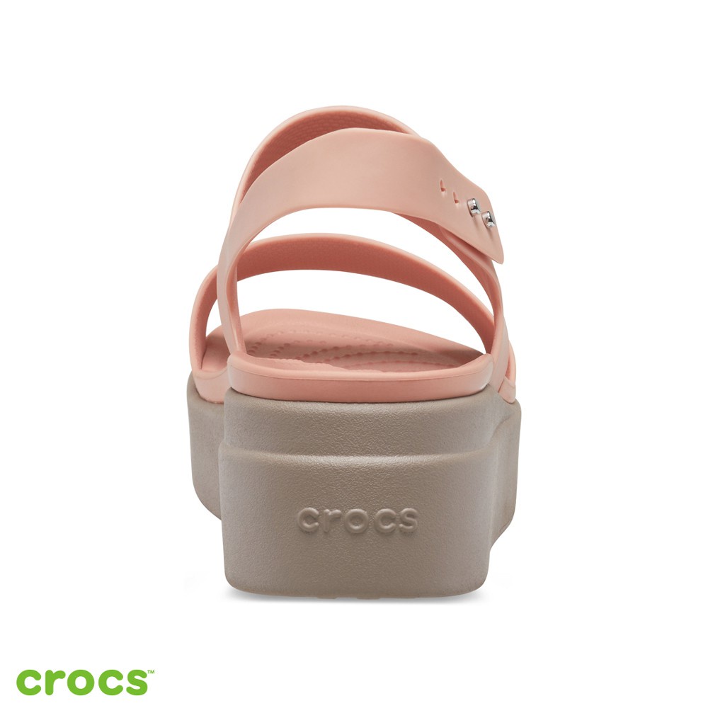 Sandal Wanita Fllip Flop  / Crocs Brooklyn Low Wedges Tali / Fashion Korea /  Fashion Wanita /  Crocs Brooklyn Tali - Pink Salem -206453-6RT