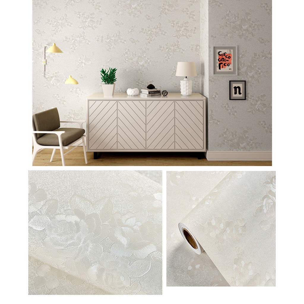 Wallpaper dinding kamar tidur anak wallpaper stiker dinding rumah 45cm x 8M / Wallpaper dinding 3d motif bunga elegant