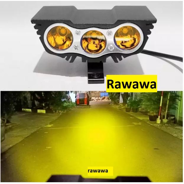 Lampu Tembak ULTRAFIRE Sorot Motor LED cree 12 24 volt Owl 3 Mata KUNING