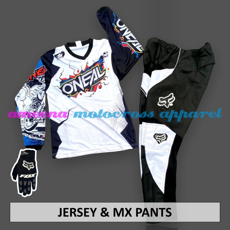 Jerseyset - Jersey set Trail - Jersey &amp; Celana Motocross - Jersey Trabas - Jersey Stelan MX Cross - Satu Set Jersey &amp; Celana - Jersey Lokal - Celana Cordura - ONCT0909-F41