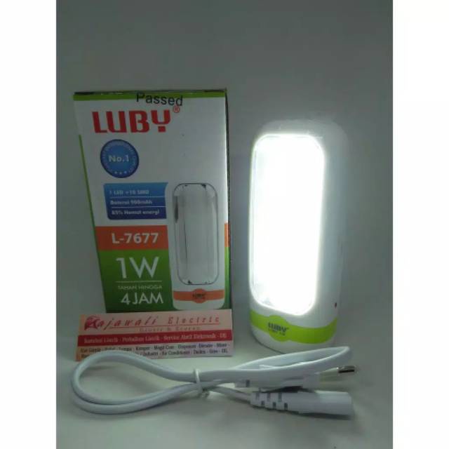 SURYA L2207 LUBY L 7677 LAMPU EMERGENCY SENTER 1 WATT PUTIH 4 JAM