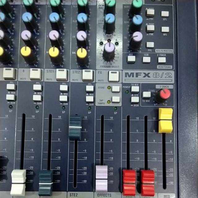 mixer soundcraft mfx8/mfx 8 ( 8 channel ) 2 aux + 2 group sub