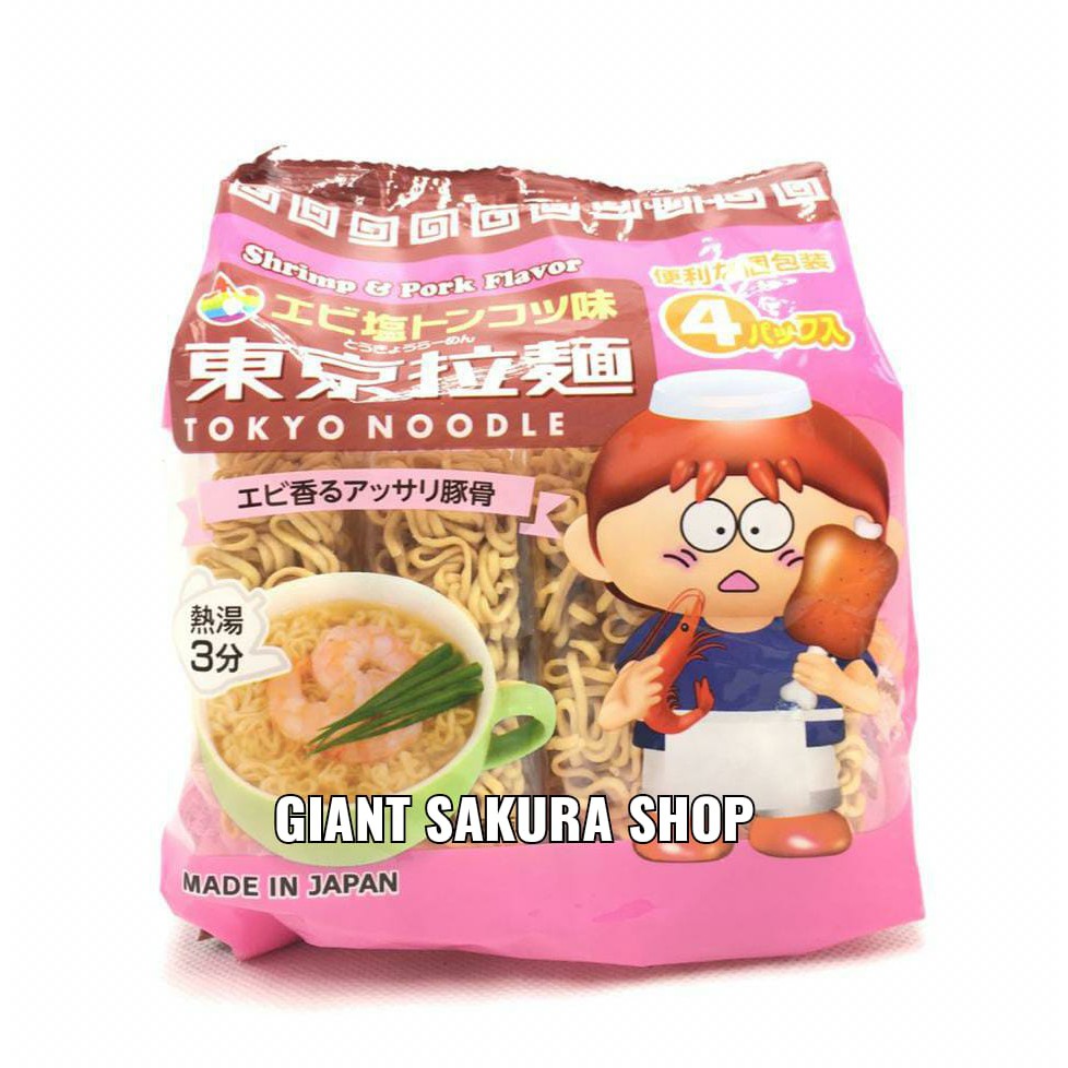 

Tokyo Noodle Shrimp & Pork Tonkotsu Ramen 120g 4pack / mie jepang / makanan jepang / makanan impor