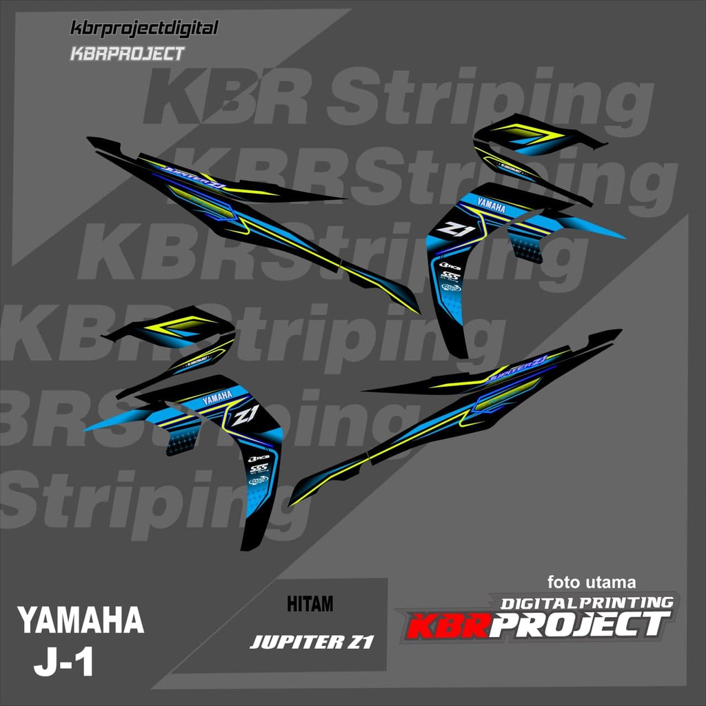 (cod) stiker motor - striping jupiter z1- motor yamaha – jupiter z1 - Racing J-1 HOLOGRAM TRANSPARAN