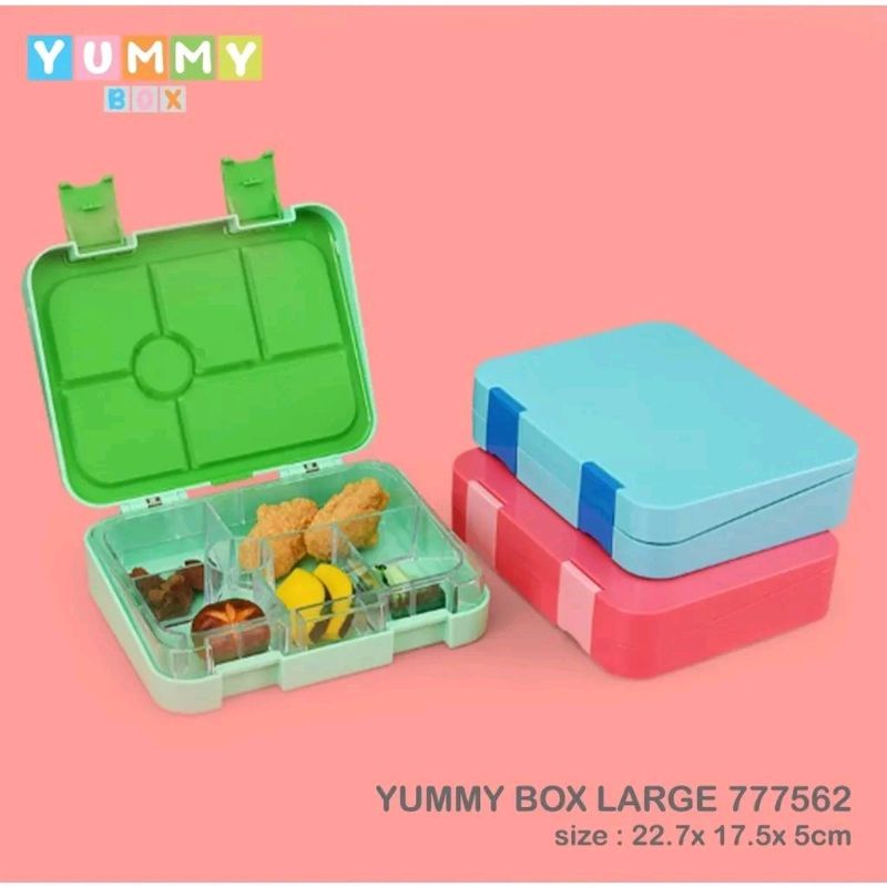 Yummy Box Large Bento Colors 1050ML 777562 Lunch Box Anak / Kotak Makan Bekal