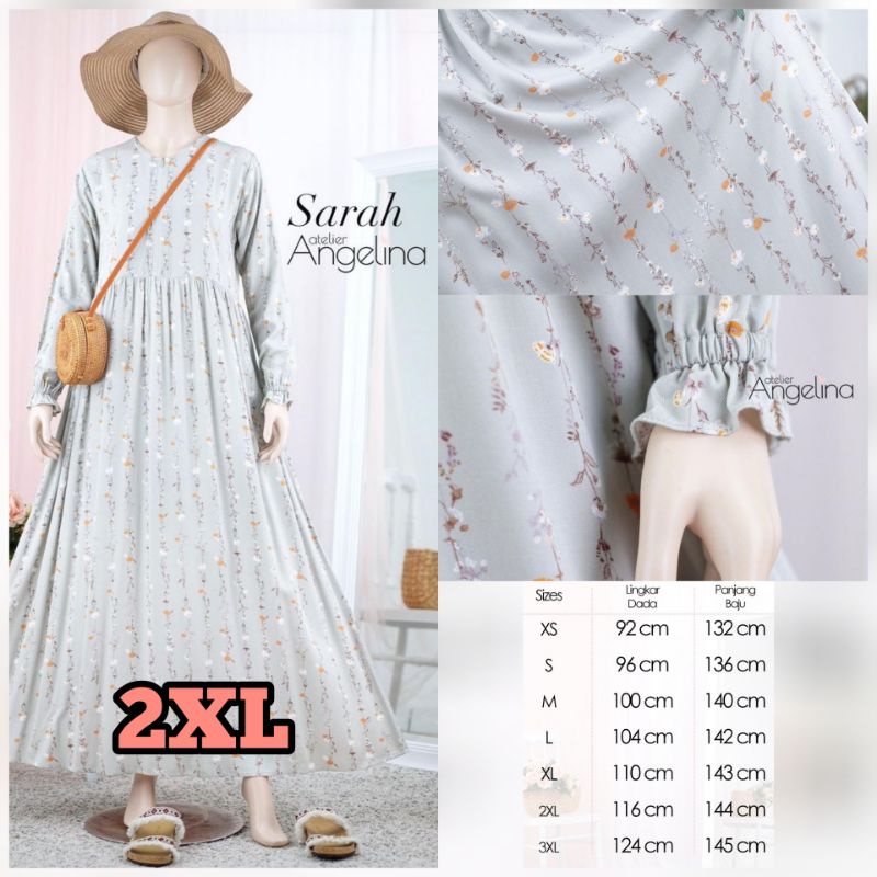 ATELIER ANGELINA SARAH DRESS SHALLFLOWER AVOCADO 2XL