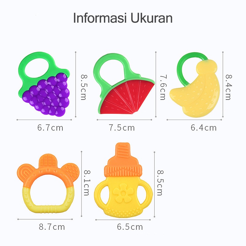 Mainan/Teether bayi/Gigitan bayi teether/Mainan gigitan bayi/Penumbuh gigi buah (B221)