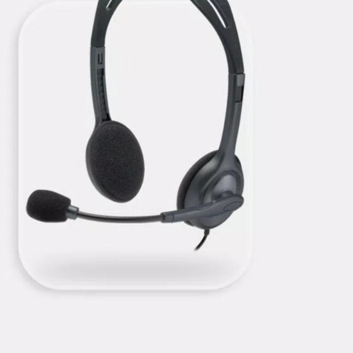 ♪ Logitech Stereo Headset H111 + mikrofon noise cancelling Bisa berputas 180 derajat GARANSI RESMI ☻