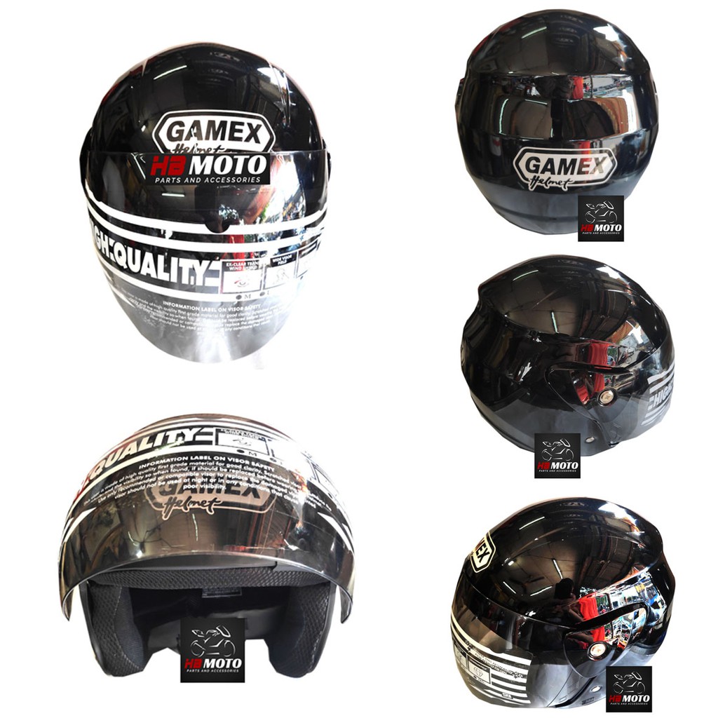 Helm Gamex Black GMX1SOLIDBLACK / Helm SNI / Helm Half Face / Helm Gaul / Helm Dewasa / Helm Baru
