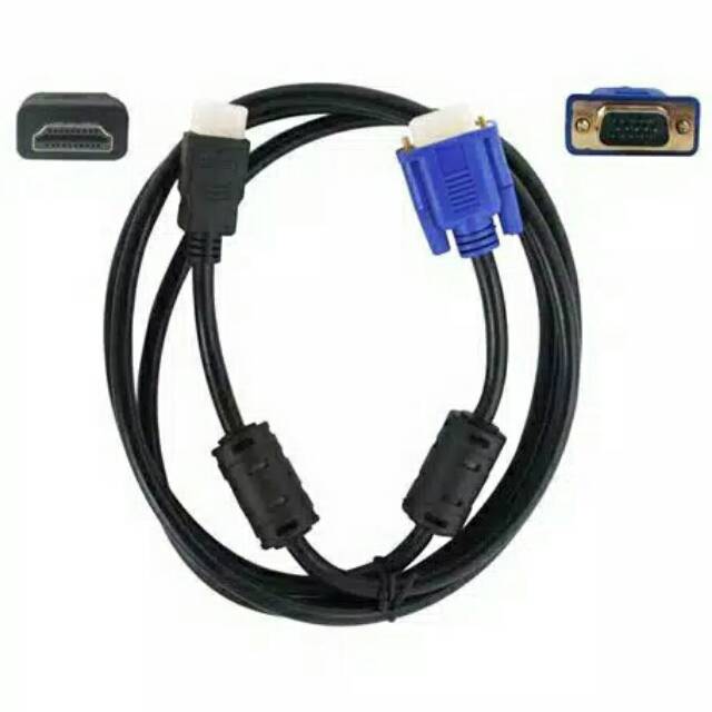 Kabel HDMI to VGA Kabel Tebal plat gold Original