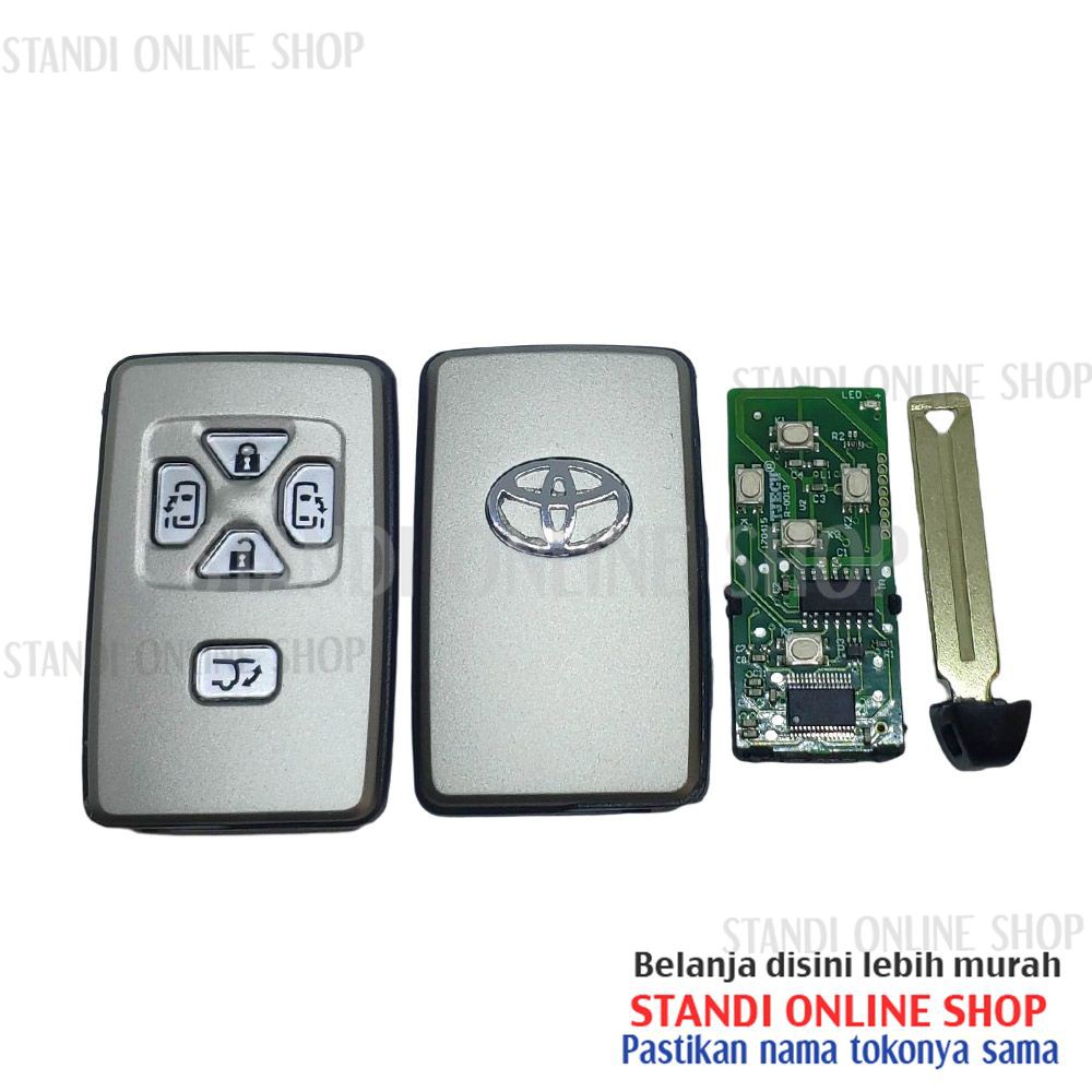 Remote Keyless Smart Key Lengkap Toyota Vellfire Lama 5 Tombol