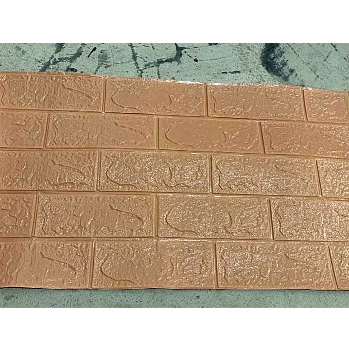 Wallpaper Dinding Foam 3D Kecil Motif Batu Bata / Wallpaper Dinding Foam GM509 / 521 [1KG=26PCS]-ORANGE MUDA