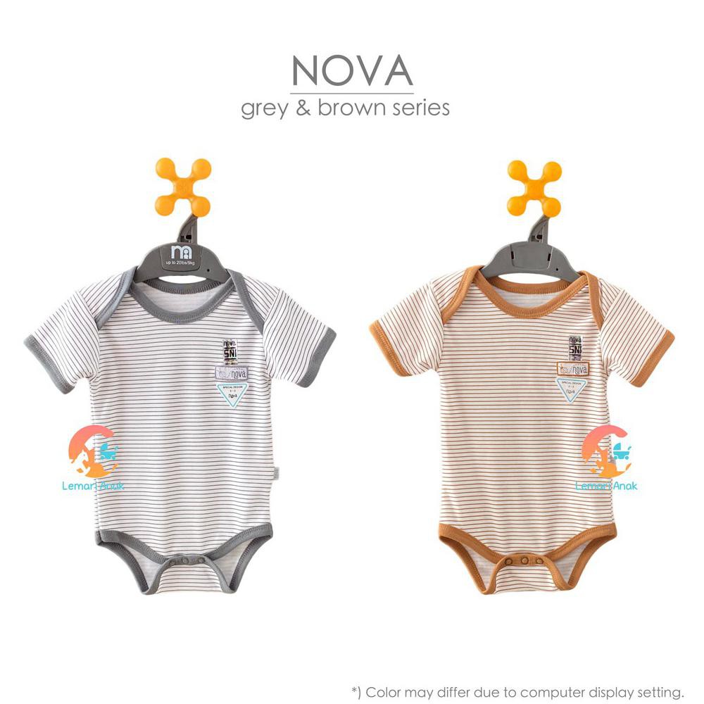 NEW COLLECTION NOVA Baju Kodok Segitiga - Jumper Bayi 0-9 Bulan (GREY & BROWN SERIES)