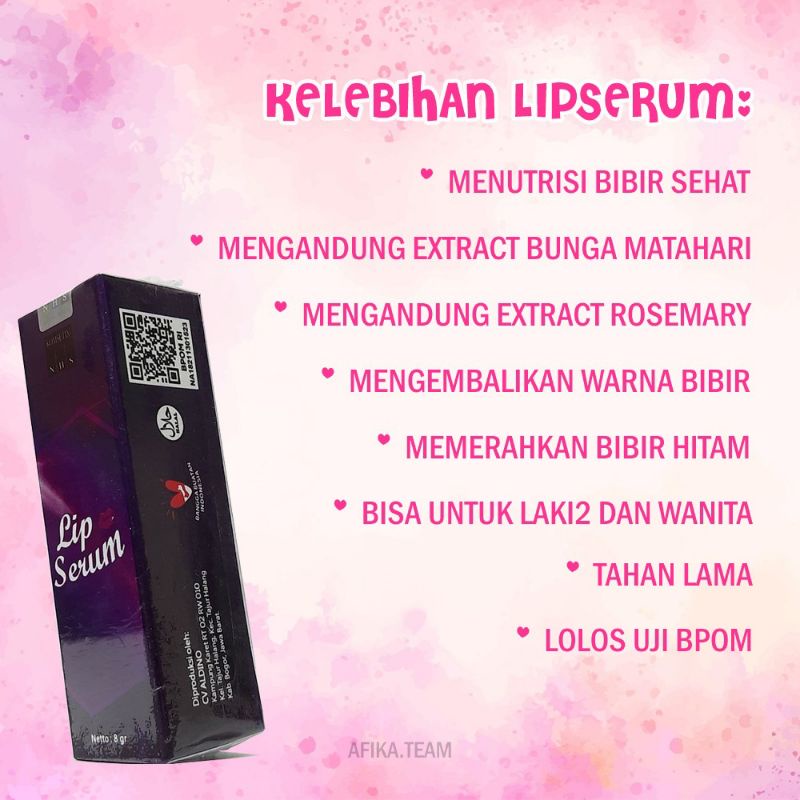 KOMSETIX NHS Lip Serum Bibir 8gr Moisturizing Berubah Warna Pink Lip Balm