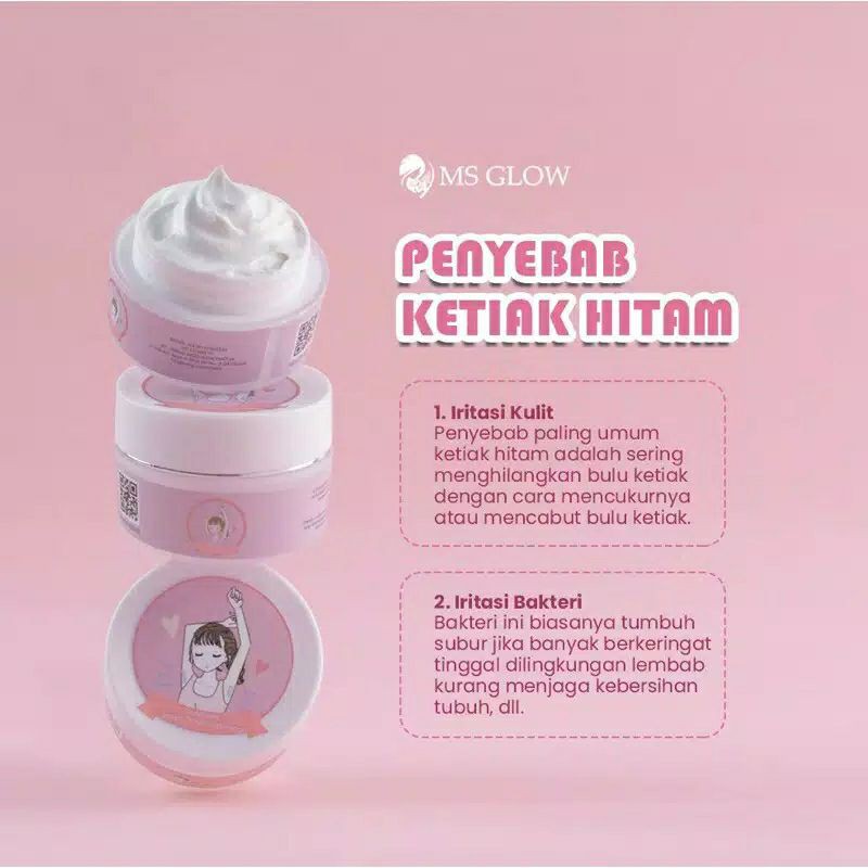 MS Glow Under Arm Cream Pemutih Ketiak Krim Pemutih Ketiak Cream Pencerah Ketiak Krim Original Asli