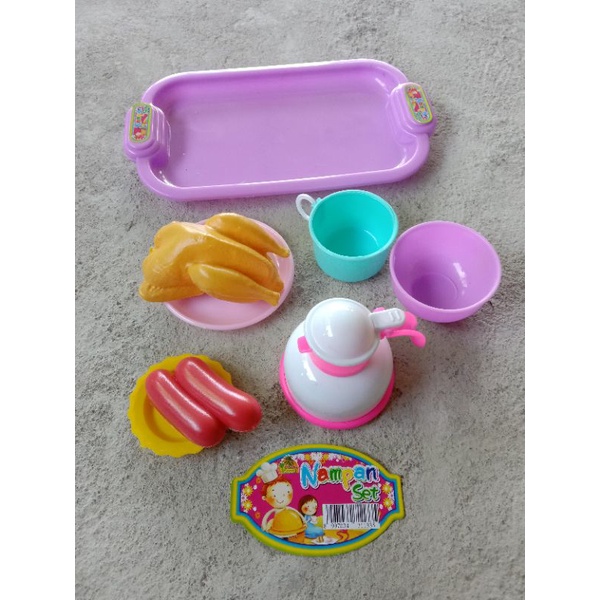 mainan anak perempuan  alat  dapur Teko set cangkir Nampan set warna warni