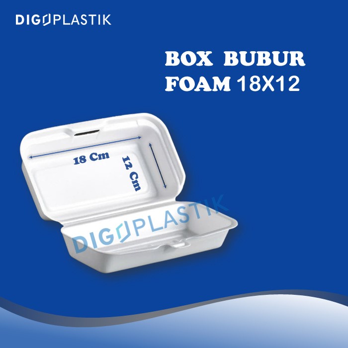 10 pcs BOX NASI FOAM BUBUR SOMAY PERSEGI PANJANG BOX KFC CHIKEN PUTIH TEMPAT NASI KUNING ULANG TAHUN
