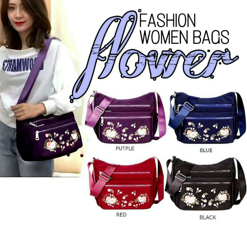 COD SALE 2.2 - TAS SELEMPANG BORDIR BUNGA | TAS CHIBAO | TAS WANITA SELEMPANG FASHION KOREA STYLE HOT SALE