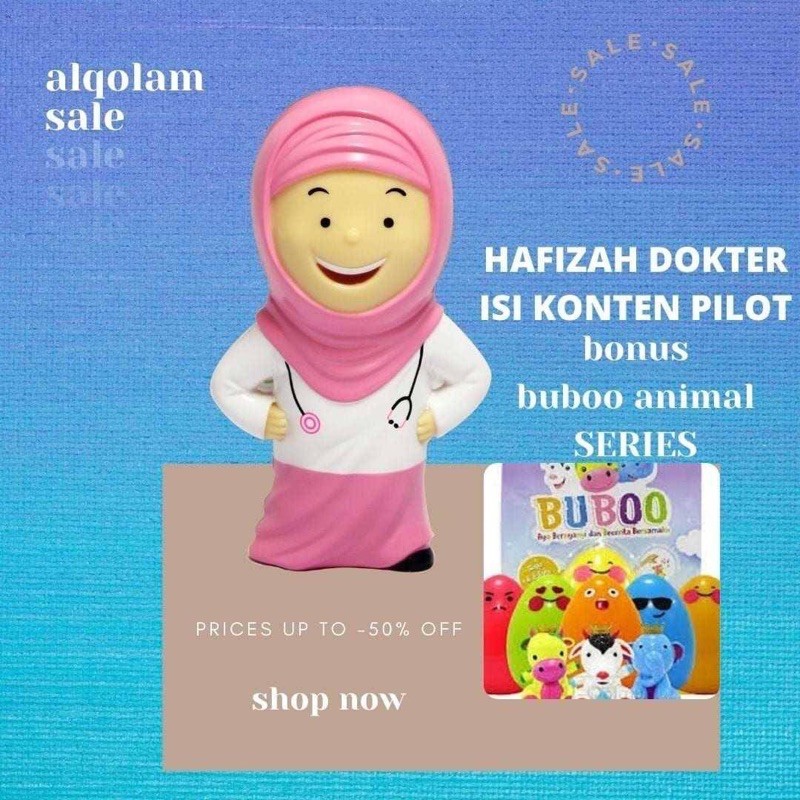 Talking Doll Al Qolam - Hafizah Junior Dokter (+ free bonus buboo animal series)