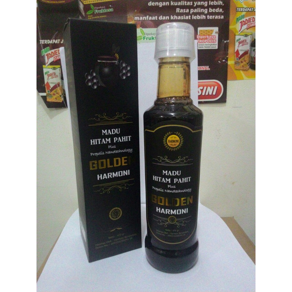 Madu Hitam Pahit Plus Propolis Nano Dan Ekstrak Daun Insulin 470 gr