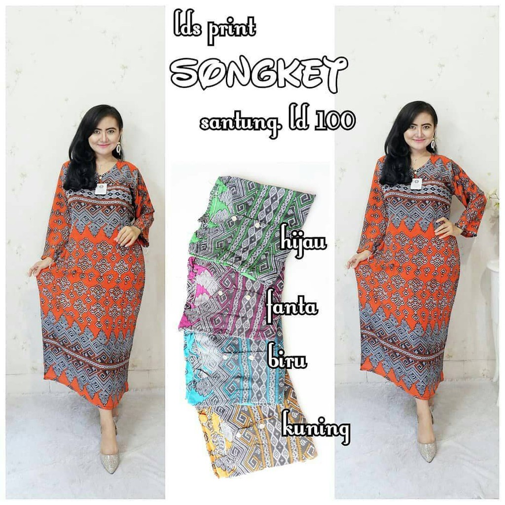 Longdres Wadimor Busui Kancing Depan Motif Batik  