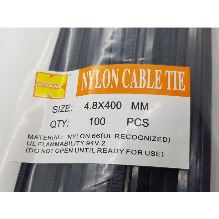 

Kabel Tis / Cable Tie / Kabel Ties 40 cm 4.8mm Merk KITANI Best Seller