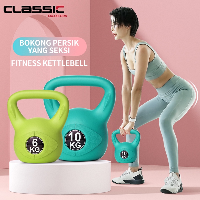 Kettlebell 6KG / Alat Fitness di Rumah latihan membentuk tubuh/ Latihan Beban bel ketel