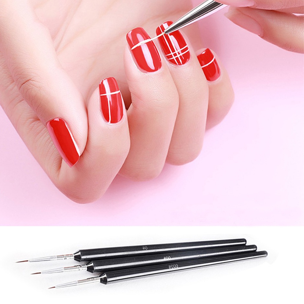 Kuas kuku kutek lukis set tools brush liner peralatan nail art