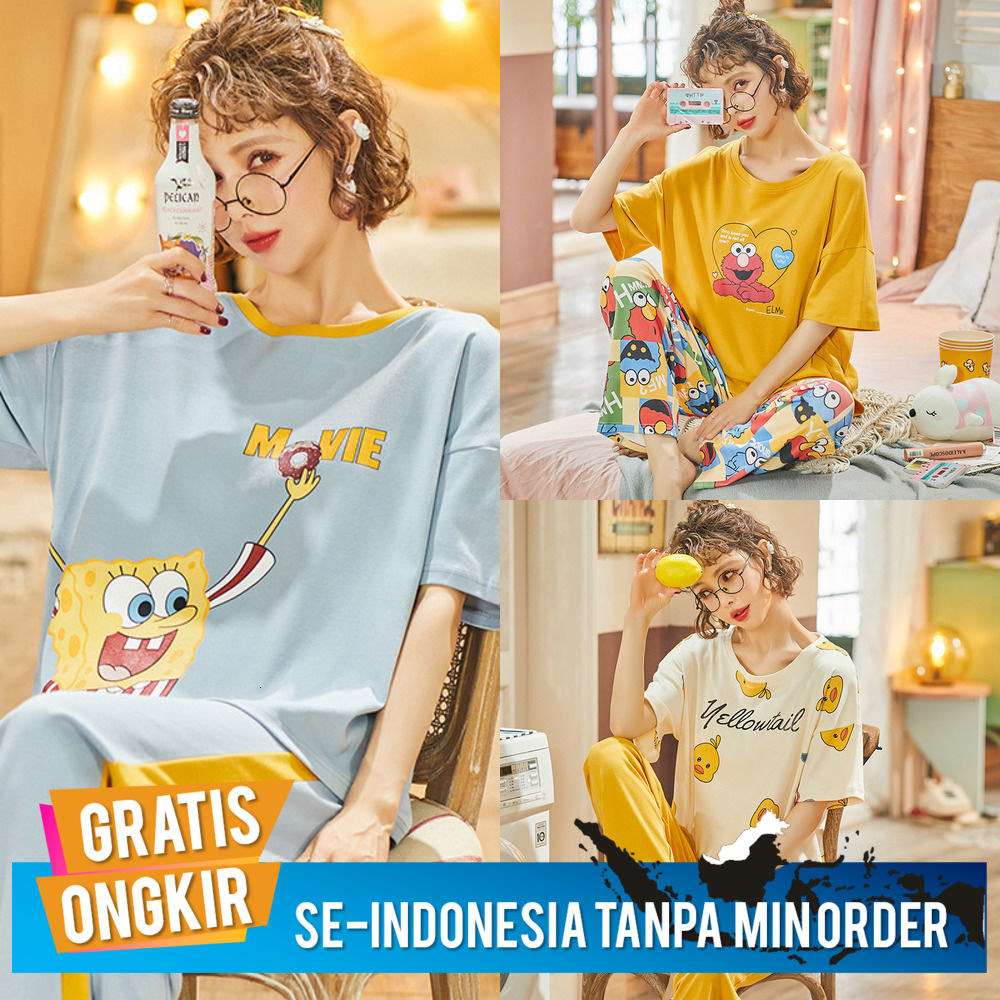 Baju Tidur Wanita Terbaru 2020 Pajamas summer pants lucu kartun home wear