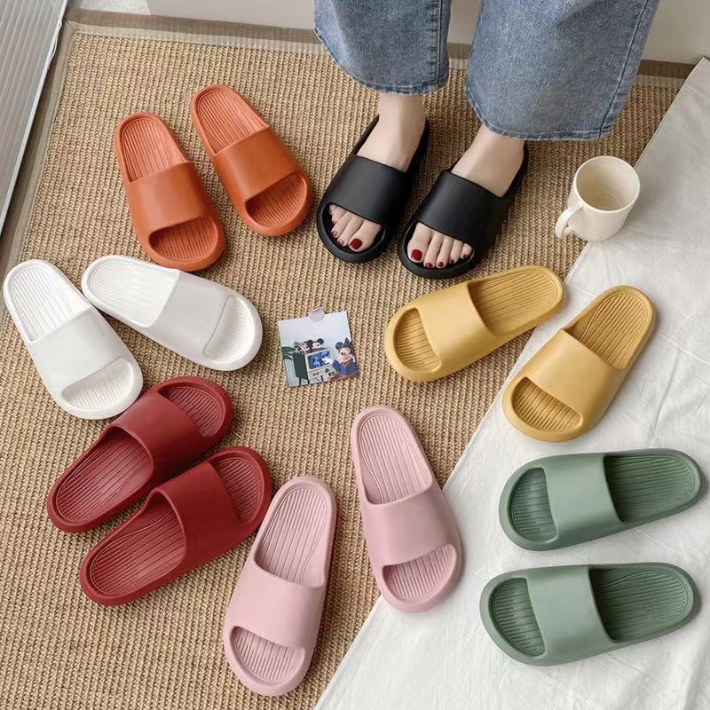 Sandal Bahan EVA Sandal Polos Wanita Slip On Korean Style Murah Empuk Anti Selip Anti Air Komin