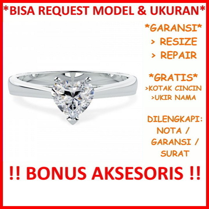 Gratis Tulis Nama Bisa Pesan Model Garansi Silver Asli Cincin Perak Wanita Nikah Tunangan Id645