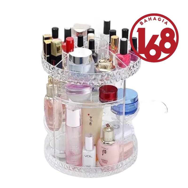  JN820 RAK  KOSMETIK  PUTAR  RAK  ORGANIZER ACRYLIC 