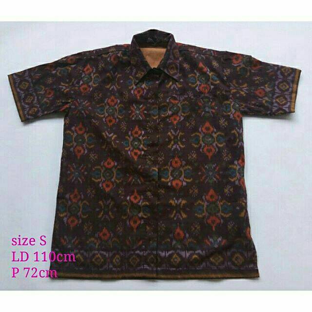 Kemeja Batik | Baju Pria Bahan Tenun Ikat Endek Bali Warna ...