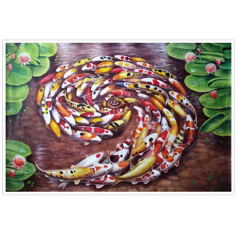 Lukisan Ikan Koi 99 Angka 9 - 1.5 x 2 m