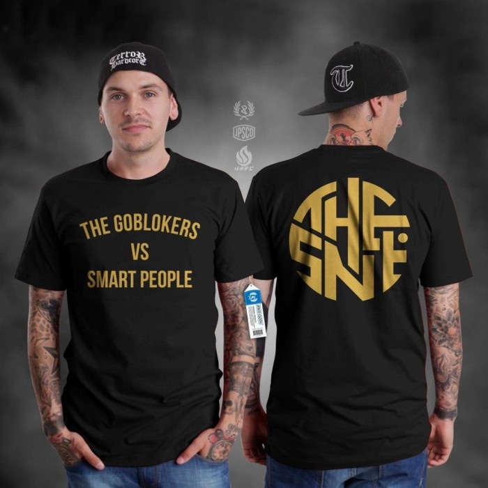 kaos tshirt the goblokers vs smart people , bobon santoso
