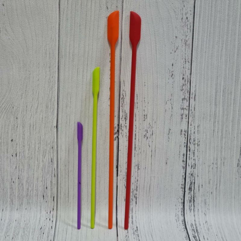 set 4 pcs mini slim silicone stiring Spatula / mixing spatula  / spatula aduk minuman