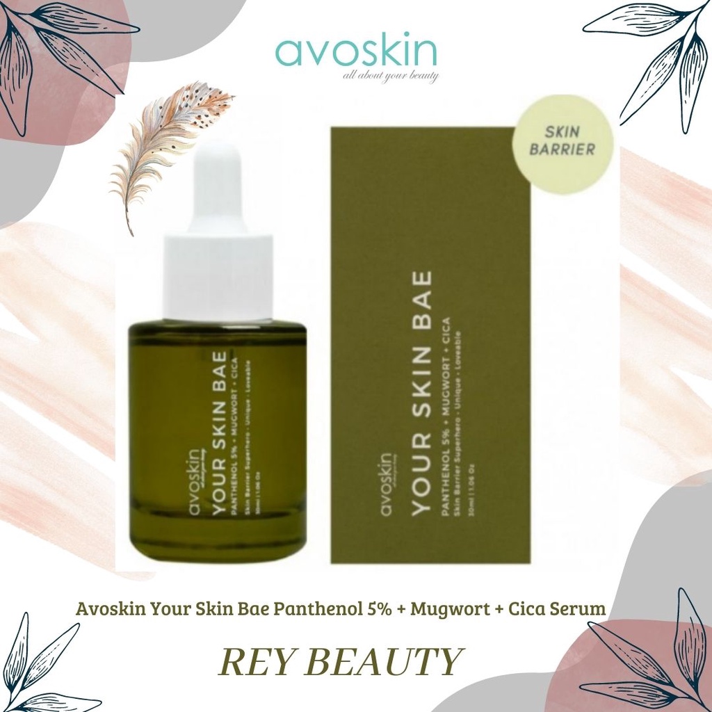 Serum AVOSKIN YOUR SKIN BAE PANTHENOL 5% + MUGWORT + CICA Toner masker wajah sunscreen skincare glow