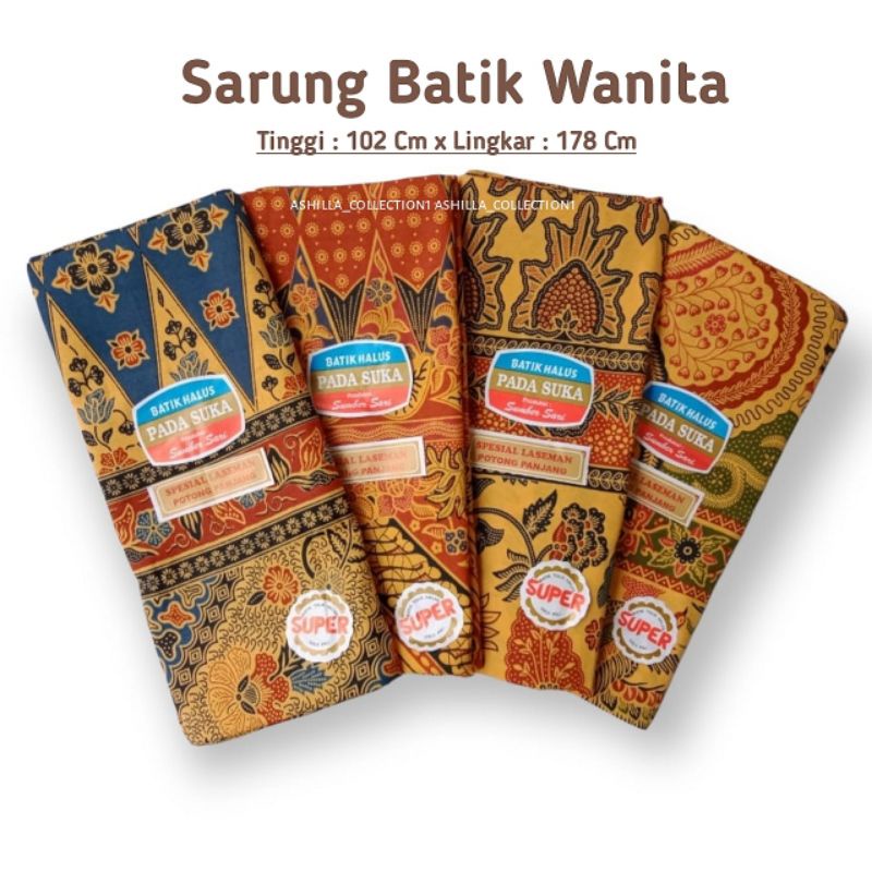 PAKET 4PCS Kain Sarung Wanita Jarik Melahirkan Sarung Batik PADASUKA