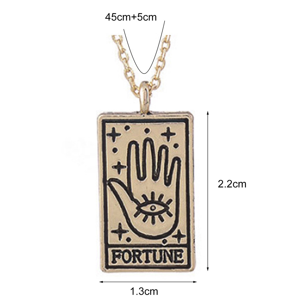 Hu Hu Hu Hu Hu Alat Bantu Pasang Kacamata♡ Kalung Rantai Liontin Kartu Tarot Adjustable Untuk Unisex / Pria / Wanita