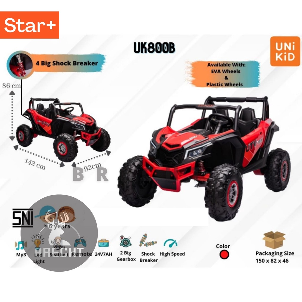Mainan Anak Mobilan Aki Jeep UTV Besar Unikid UK 800B/ UK 803