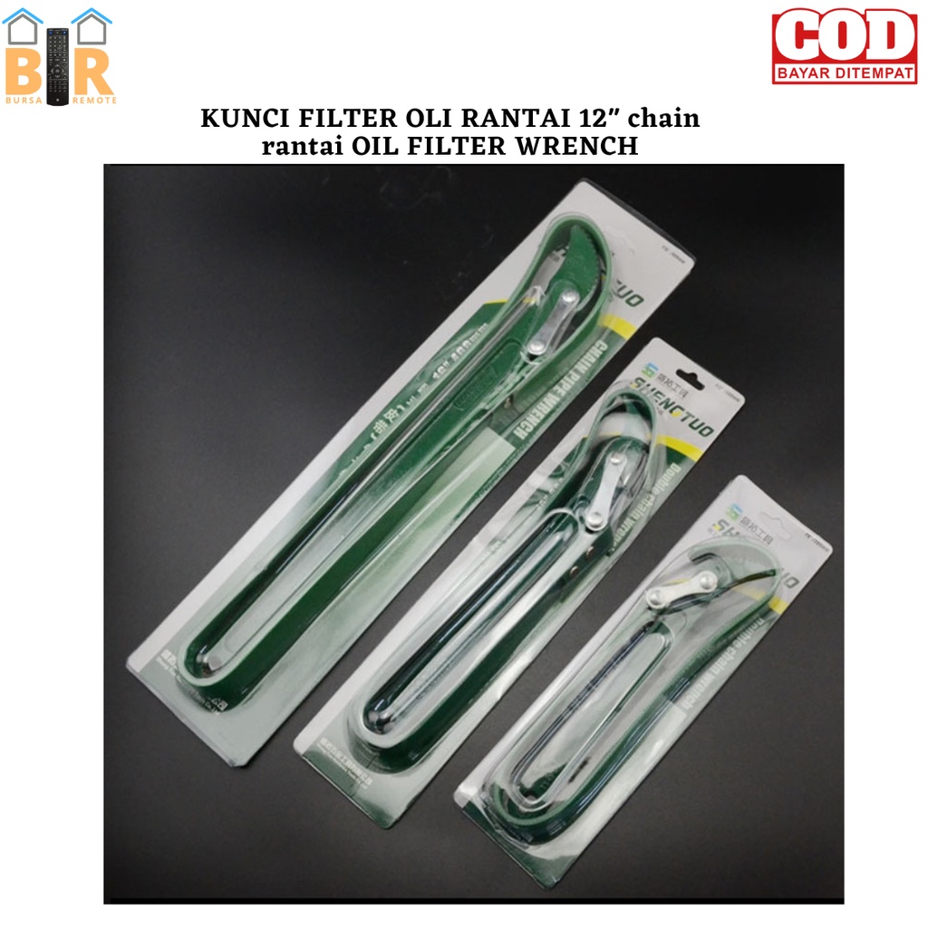 Kunci Pembuka Filter Oli 12&quot; Kunci Pembuka Filter Oli Chain Oil Filter Wrench Kunci Saringan Oli