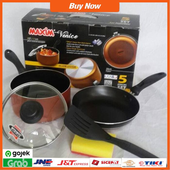 panci set Maxim Venice paket Alat Masak 5 set Terlaris teflon panci wajan anti lengket lengkap spatu