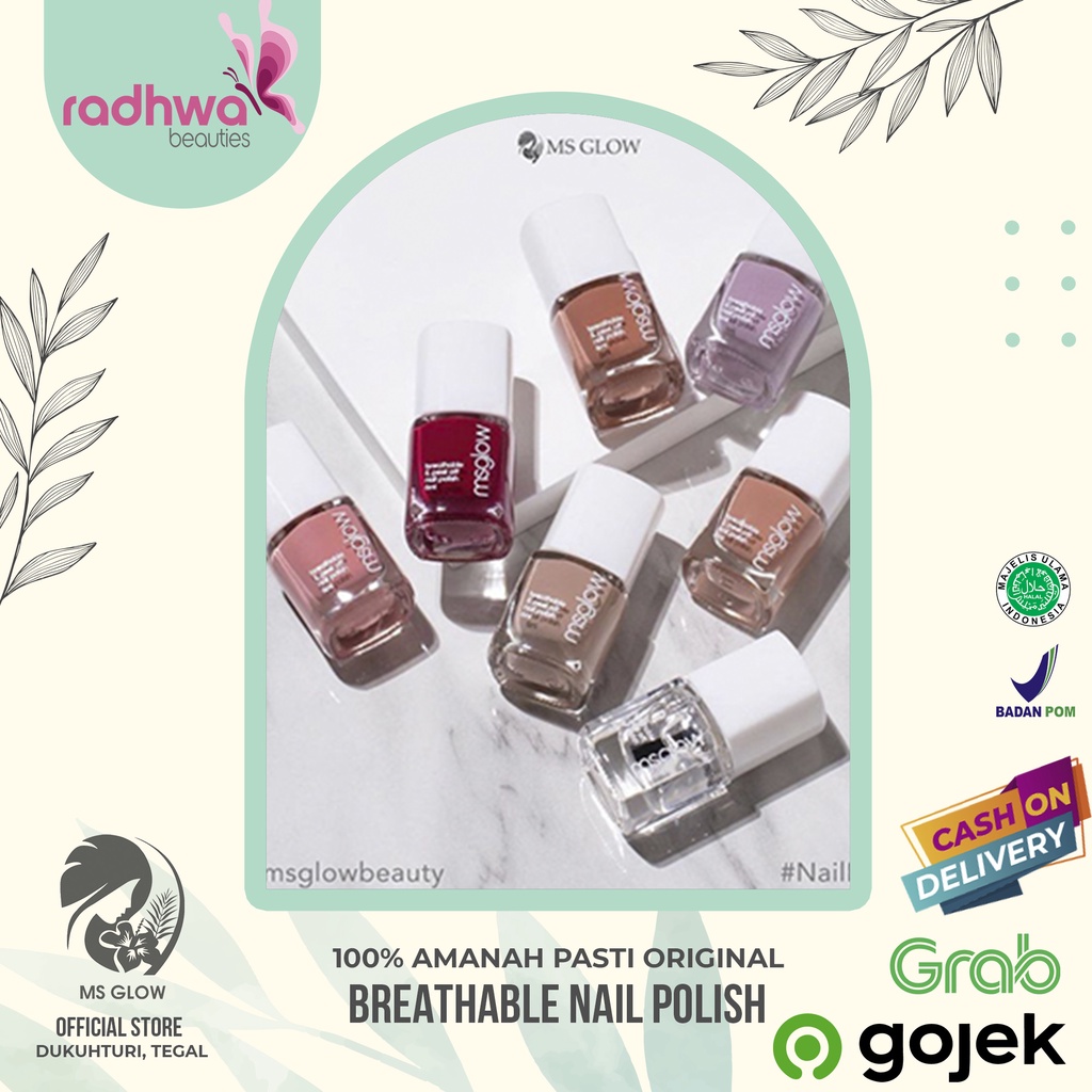 Breathable Nail Polish MS Glow Peel Off Kutek Kuku HALAL untuk Wudhu dan Shalat