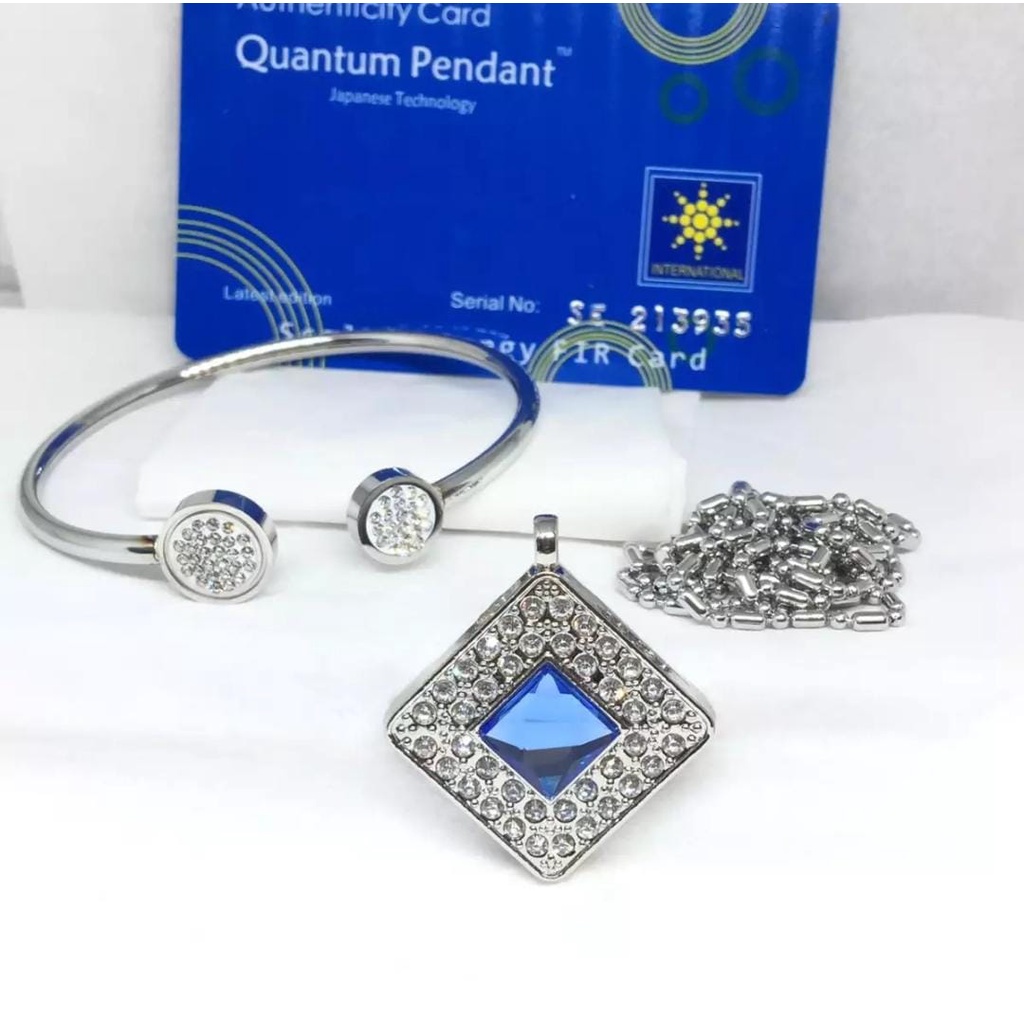 KALUNG KESEHATAN QUANTUM PENDANT 1 SET DENGAN GELANG ORIGINAL BOX + SERTIFIKAT