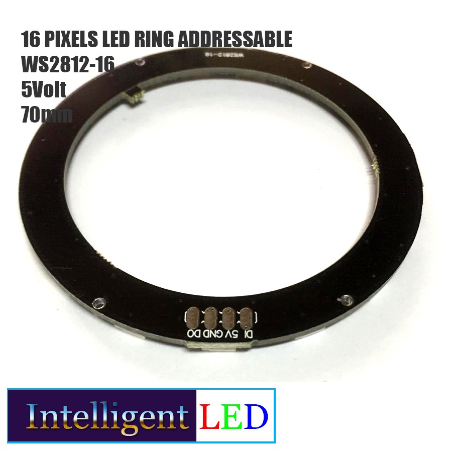 LED Ring Addressable RGB 5V 16 Pixels LED support Arduino Diameter 70mm