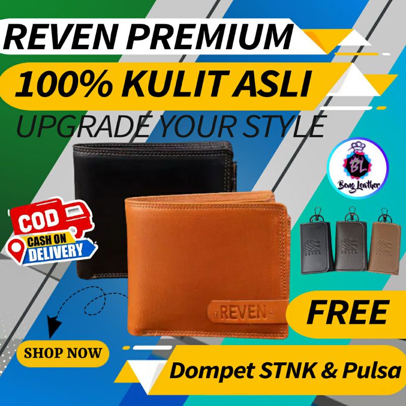 Dompet Pria Asli Kulit Dompet Leather Waterproof Kartu Lipat Pendek Kecil Tipis Simple Wallet Fashio